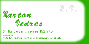 marton vedres business card